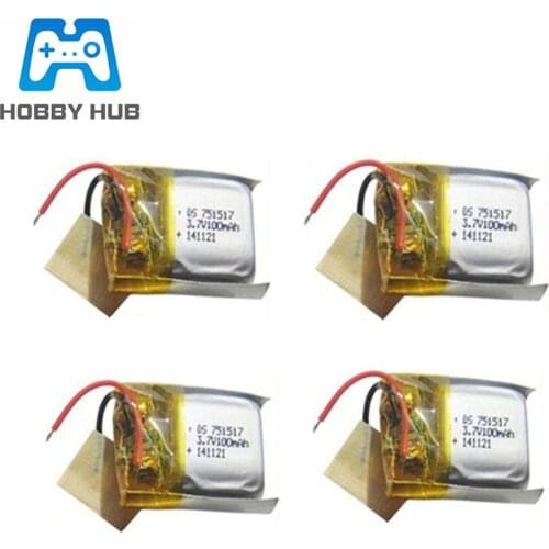 3.7V 100mAh 751517 lipo battery For Syma Cx10 CX-10 CX-12 JJ810 820 828 V646 RC Drone spare parts 3.7V Lipo Battery 1p to 10pcs