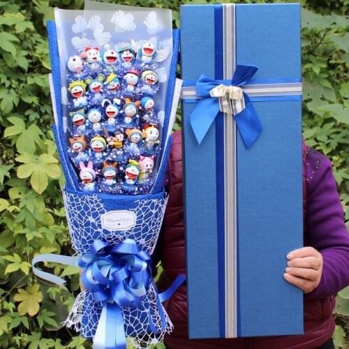 Lovely Cartoon Doraemon Lilo Stitch Figure Toys Doll Doraemon Stitch Cartoon Bouquet Gift Birthday Valentines Day Gift No Box