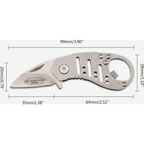 Mini Retro Knife Outdoors EDC Survival Tool Pocket Folding Stonewash Keychain