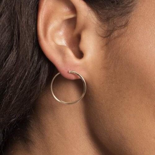 Minimalist Gold Tone Circle Stud Earrings For Women 2021 Original Metal Geometric Simple Earrings Jewelry Boucles d’oreilles