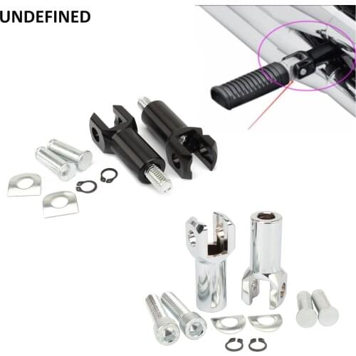 Motorcycle Chrome Foot Pegs Support Mount Rear Passenger Footpegs Clevis Kit for Harley Softail Fatboy FLSTF 2000-2006 2.25