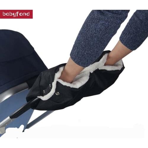 Winter Pram Hand Muff Baby stroller Pushchair Warm Fur Fleece Hand Cover Buggy Clutch Cart Muff Glove stroller Accessories