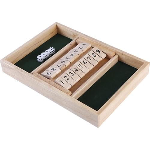 9 Numbers Two Sided Shut The Box Dice Board Game Set Portable Strategy Dice Party Club Drinking Games For 2-4 People Dropship