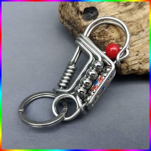 Personalized Waist Hanged Keychain Handmade Brass Stainless Steel Key Buckles Creative Gifts Unisex Fashion Car Key Case Wallet