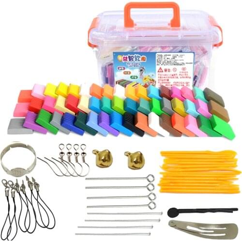 50 Colors Oven Baking Polymer Clay Modeling Clay Fluffy Slime Toys Fluffy Slime Box Light Plasticine for Children