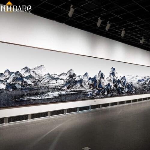 Huge Size Posters and Prints Canvas Painting Chinese Ink Landscapes Art Large Size Wall Picture for Living Room Home Decor