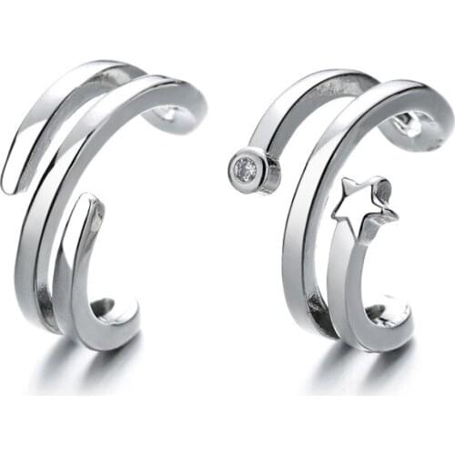 A Girl' Punk Fashion Double Line No Piercing Ear Cuff Earring Cute Small Earcuff Clip on Earrings For Women Party Jewelry Gift