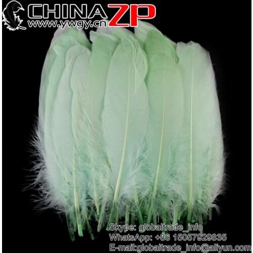 Made in CHINAZP Factory 100pieces/lot Choosed Good Quality Dyed Mint green Goose Satinettes Loose Feathers