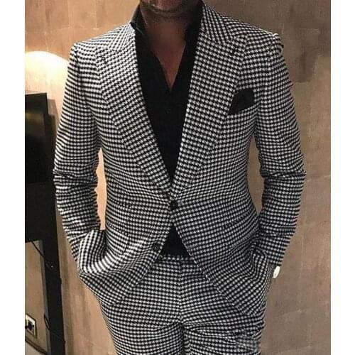 Groom Tuxedos Peak Lapel Men Wedding Tuxedo Fashion Men Jacket Blazer Men Prom Dinner/Darty Suit Two Pieces Suit(Jacket+Pants)