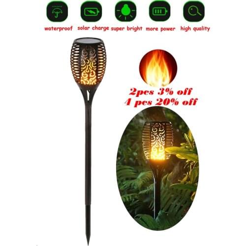 Solar 33LEDs Lawn Dancing flame Torch Lights radar Tiki LE landscape garden camp Flame Lamp Flickering bulb dancing Lawn Lamps P