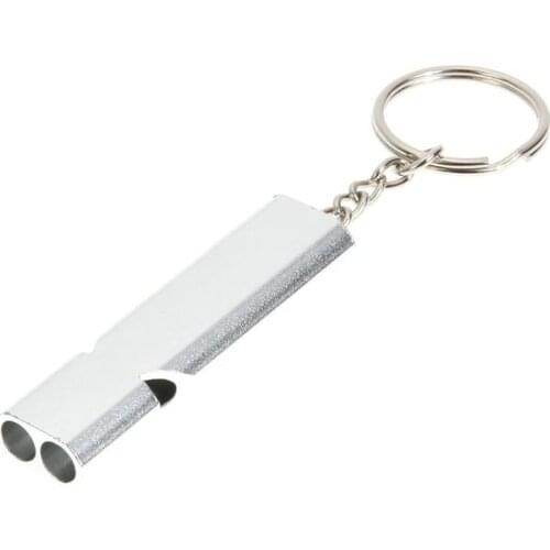 Outdoor High Decibel Whistle Silbato Camping Hiking Safety Whistles Survival Tool Aluminum Alloy Emergency Double Pipe Silbato