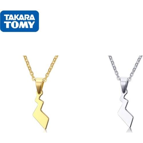 Takara Tomy Pokemon New One Piece Kawaii Pendant Anime Surrounding Pikachu Tail Necklace Toy Gift for Lovers