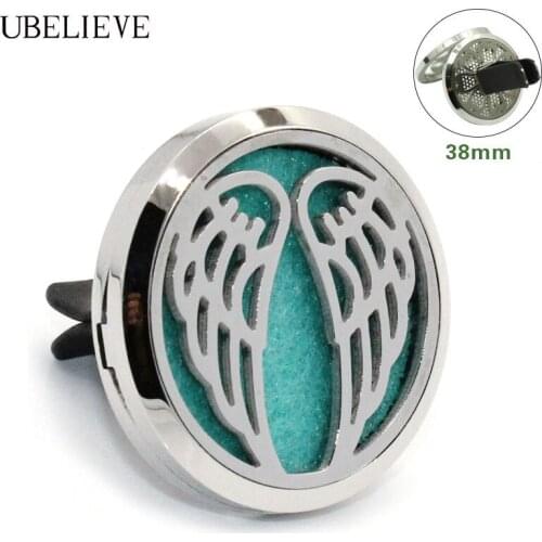 Angle Wing Pattern Essential Oil Perfume Car Vent Diffuser Locket 38mm Magnet Car Air Freshener Aromatherapy Locket
