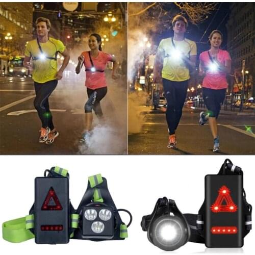Waterproof LED Running Chest Warning Light Outdoor Camping Walking Torch Safety Night Lamp Flash Cycling Safety Survival Tool