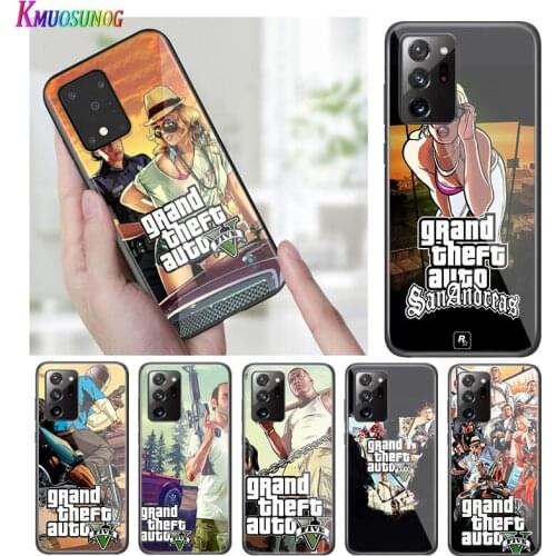 Bright Black Cover Grand Theft Auto GTA V for Samsung S20 Ultra Plus A91 A81 A71 A51 A41 A31 A21 A21S A11 5G Phone Case