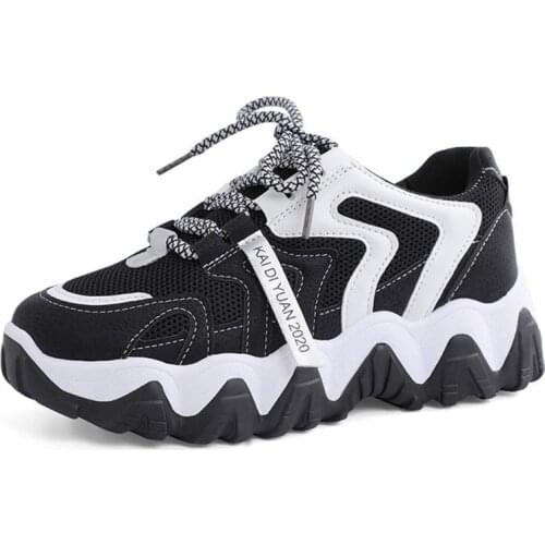 Women Skateboard Shoes Retro Wear-Resistant Dad Shoe 2020 New Lace Up Sneaker Outdoor Athletic Trainers Girl Casual Walking Shoe