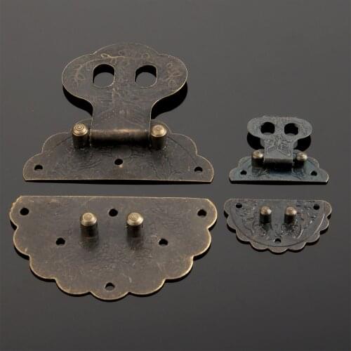 1pc Box Latch 40/80mm Furniture Buckle Clasp Lock Wooden Case hasps Decorative Jewelry Gift Box Suitcase Hasp Latch
