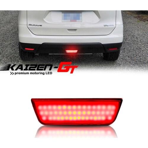 1PC High Power Super Bright Red 3D Optic Car LED Rear Fog Lamp 3rd Brake Stop Light For Nissan Juke Rogue Murano Tail Light 12V