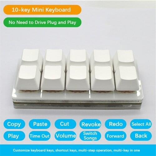 10-key Keypad Mechanical Keyboard DIY Custom USB Programming Copy Paste Customize
