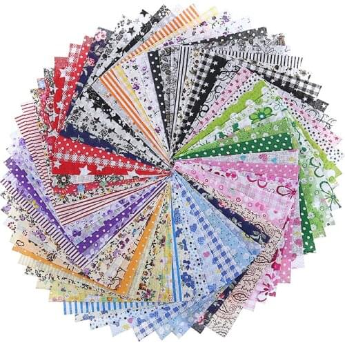 60pcs/lot 10*10cm Soft Cotton Quilt Fabric Bundle Patchwork Sewing Quilting Tissues Cloth For Doll Bed Sheets Crafts