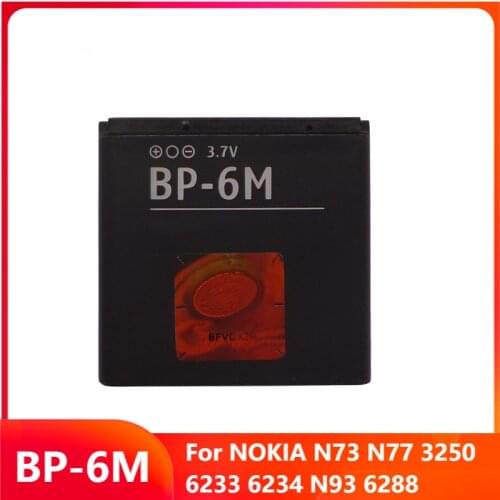 Original Replacement Phone Battery BP-6M For NOKIA N73 N77 3250 6233 6234 N93 6288 Genuine Rechargable Batteries 1100mAh