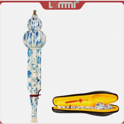 LOMMI Bamboo Hulusi Gourd Cucurbit Flute Chinese Handmade Ethnic Musical Instrument Key Of C With Case For Beginner Music Lovers