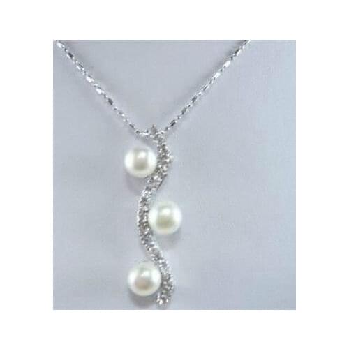 FREE SHIPPING HOT sell new Style >>>> Fashion!Natural Akoya Cultured Pearl Pendant Jewelry Necklace AAA Top Grade