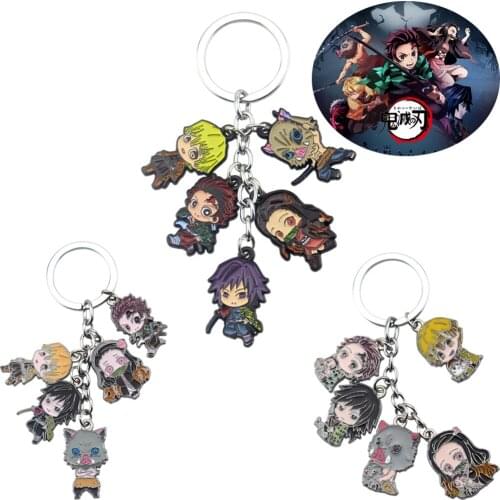 Anime Demon Slayer: Kimetsu no Yaiba Alloy Keychain Keyring Cosplay Anime Character Kamado Tanjirou For Cute Classic Gift