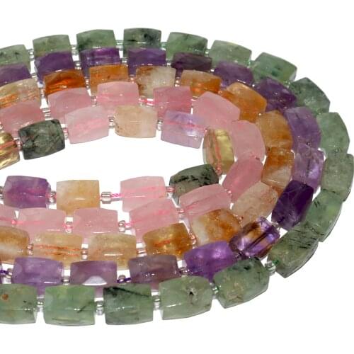 Wholesale Faceted Natural Stone Amethysts Crystal Citrines Amazons Beads For Jewelry Making Charm DIY Bracelet Necklace Material