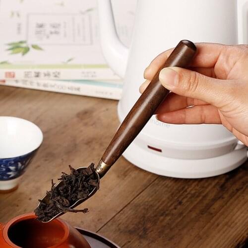 Wooden Handle Chinese Tea Scoop Spoon Tea Leaves Chooser Holder Spoon Chinese Kongfu Tea Accessories Tools