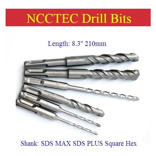 [Length 210mm 8.3'' ] Diameter 3-50mm 0.12''-2'' carbide core drill bits | Hammer hole saw SDS MAX SDS PLUS Square Hex Shank