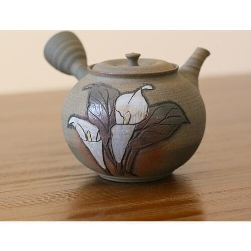 To burn qing site pure manual carve patterns or designs on woodwork horizontal hand lasts a pot of Japanese teapot