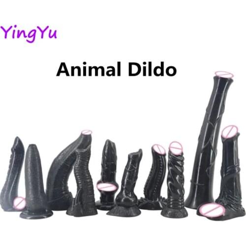 Animal dildo dog horse wolf penis sex toys for women vagina anal masturbator suction Cup big dick couple lesbian flirting