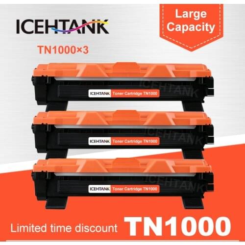 ICEHTANK 3PCS Compatible toner cartridge TN1000 for Brother HL-1110 1111 1112 1210 MFC-1810 1815 1816 DCP-1510 Printer