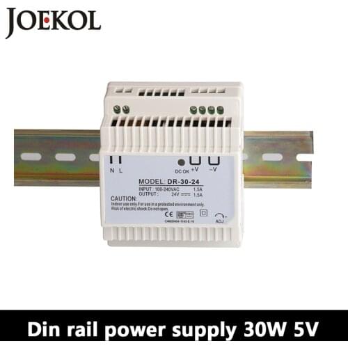 DR-30 Din Rail Power Supply 30W 5V 3A,Switching Power Supply AC 110v/220v Transformer To DC 5v,Led Driver