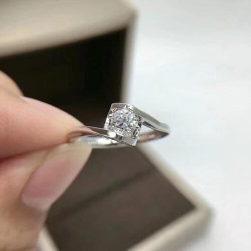 Crackling moissanite gemstone ring for women jewelry engagement ring for wedding real 925 silver ring birthday gift new style