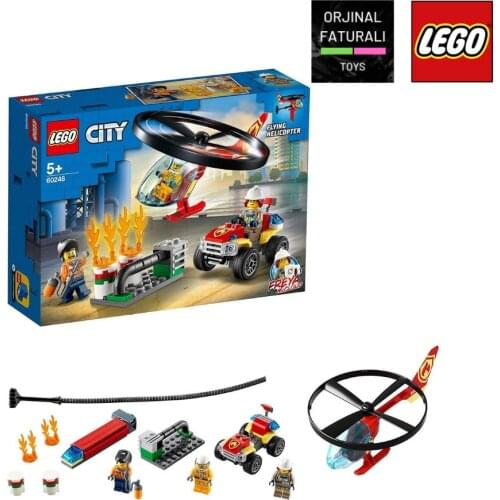 LEGO City Fire Helicopter Response Firefighter Toy, Fun Building Set for Kids (93 Pieces) 60248