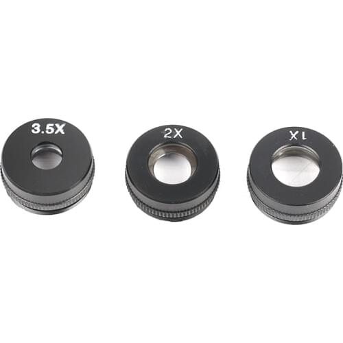 Barlow Lens Coaxial Light Monocular C-mount 1000X Zoom Lens 1X 2X 3.5X Auxiliary Video Microscope Camera Objective Lens