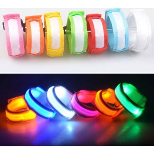 Multicolor LED Flashing Wrist Band Bracelet Arm Band Belt Cloth Light Up Dance Party Glow for Party Decoration Gift