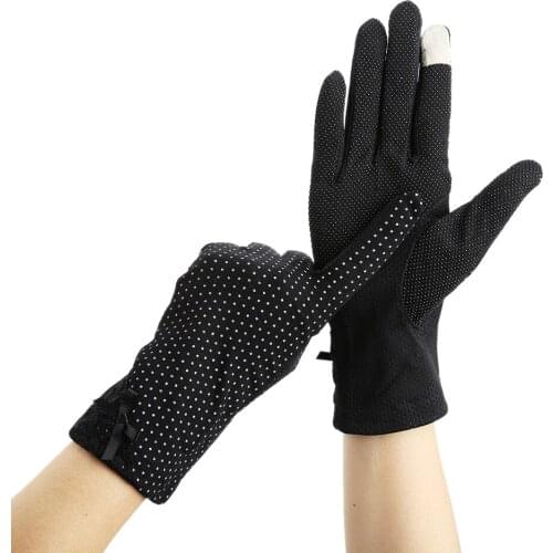 Women Lace Sunscreen Tactical Fingerless Gloves Summer Lady Stretch Touch Screen Slip Resistant Driving Glove Guantes