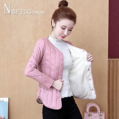 Lining With Fluff Short Style Women Parkas Softweight Slim Pocket Female Coat