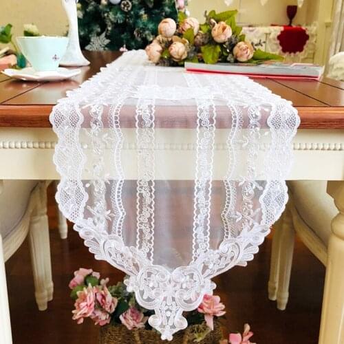 Simple European Style Table Runner Lace Fabric TV Cabinet Long Table Runner Shoe Cabinet Decoration Cover
