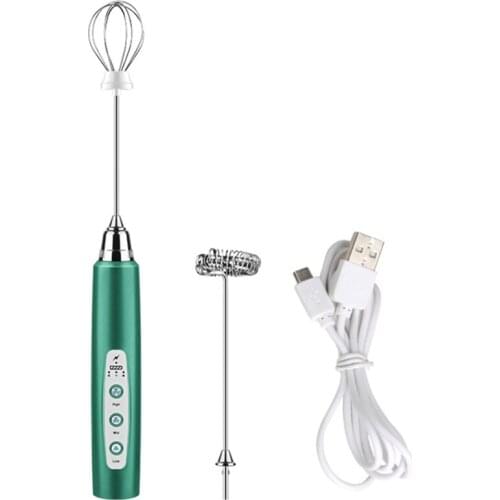 Milk Coffee Frother Handheld,USB Rechargeable 3 Speeds Electric Milk Frother Blender Mixer for Coffee,Egg Whisk