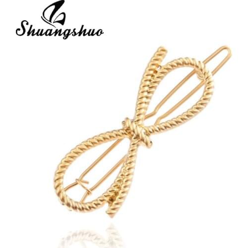 Shuangshuo Vintage Hairpins Metal Bow Knot Hair Barrettes Girls Women Hair Accessories Hairgrips New Brand Hair Holder Hair Clip