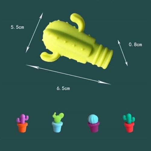 Silicone Cactus Party Wine Glass Marker Charms Drinking Buddy Cup Identification Cup Labels Tag Signs Bottle Wine Stopper 7pcs