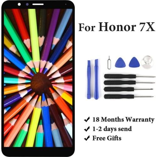 100% Tested 1PC 5.93" LCD For Honor 7X BND-TL10 BND-AL10 LCD Display Touch Screen Digitizer Replacement No Dead Pixel