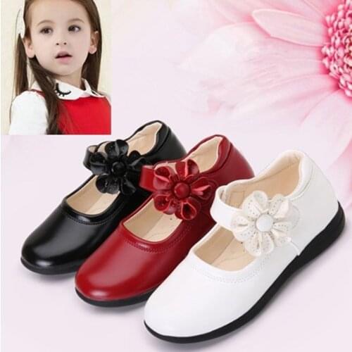 Black Leather Shoes for Girls Kids School Leather Shoes For Student Black Dress Shoes Big Girls Princess Single Shoes 4-16T
