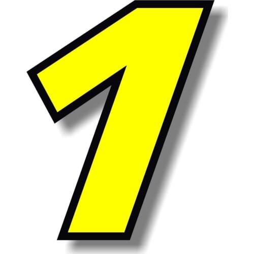 Stickers Yellow 3 inch Race Numbers with black border vinyl sticker graphic number Car Accessories Reflective PVC KK Vinyl