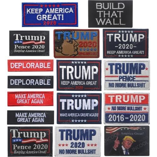 Embroidered Patches Trump Keep American Great 2020 Tactical Military Patch Emblem 3D Make America Great Embroidery Badges