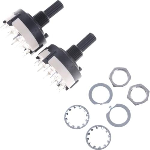 High Quality 2pcs 1 Pole 12 Position Custom Wiring ROTARY SWITCH Whosesale